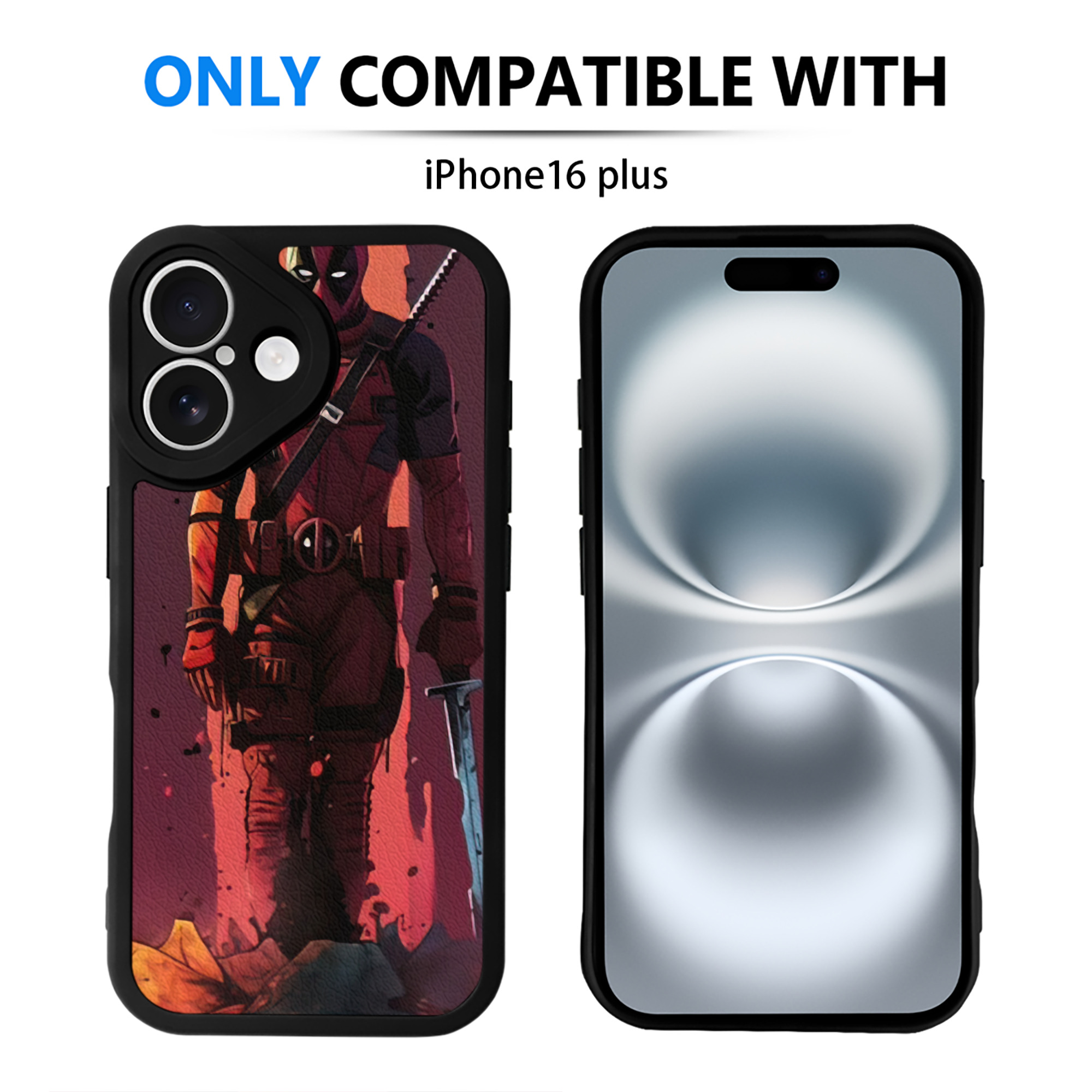 （画像用） Deadpool デッドプール 【iPhone 16シリーズ対応】シリコンスマホケース（レザー調） 材質：シリコン